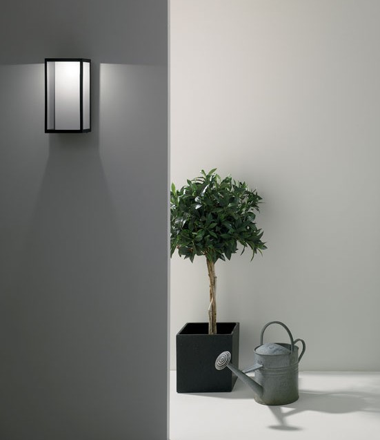 LED Black Exterior Wall Light H:320mm