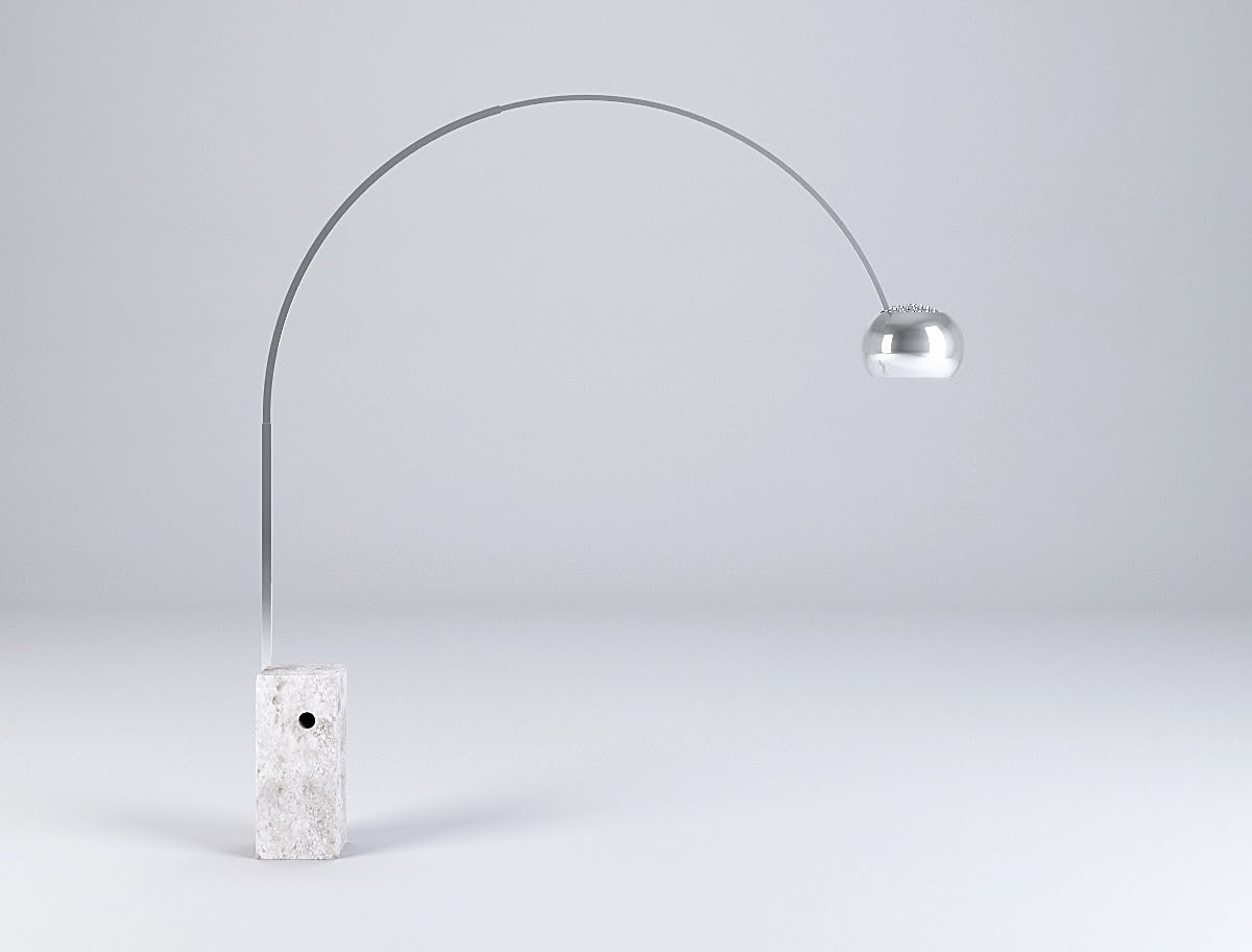 Arco Floor Lamp with Marble Base by Flos