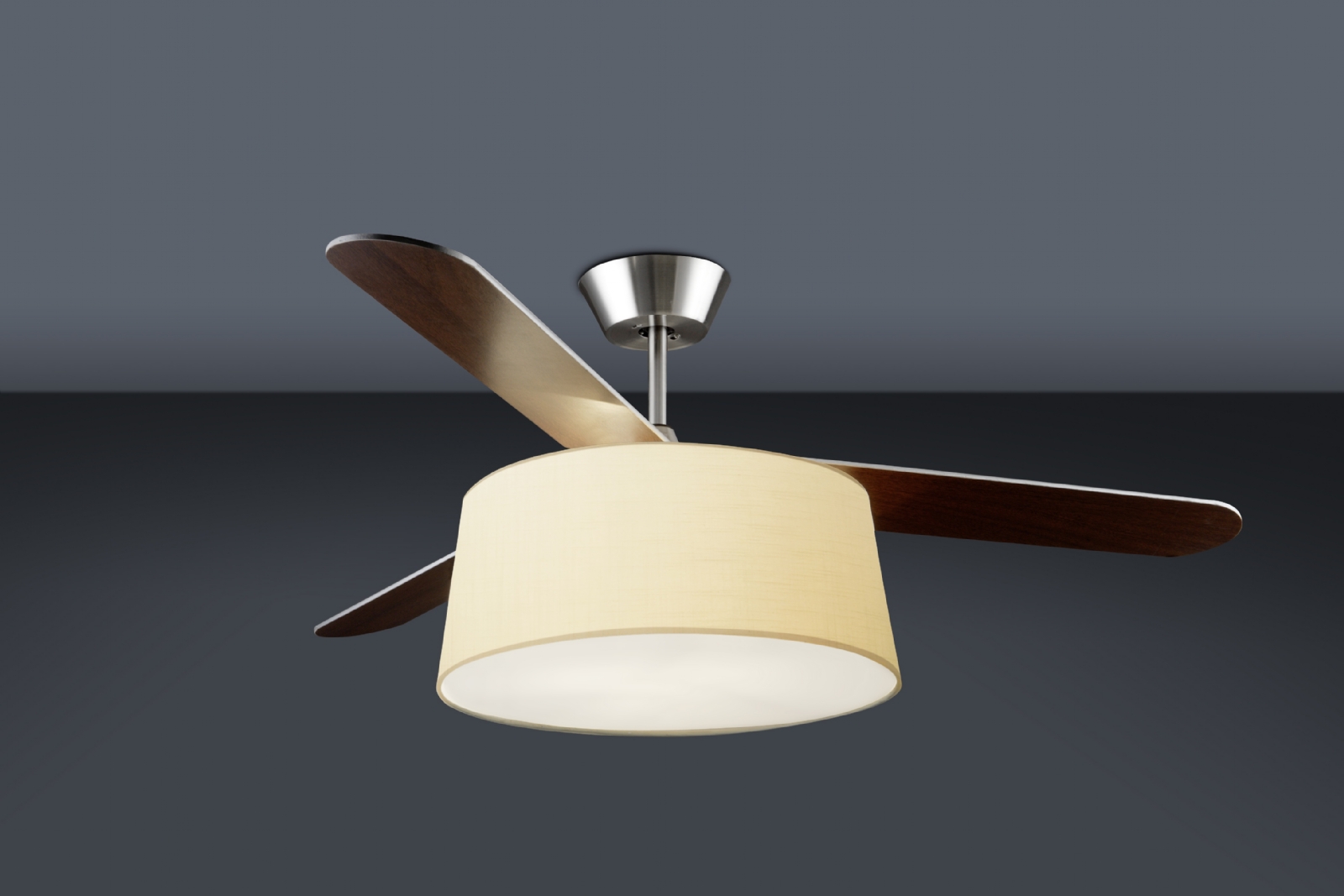 Modern Ceiling Fan With Drum Light Shade