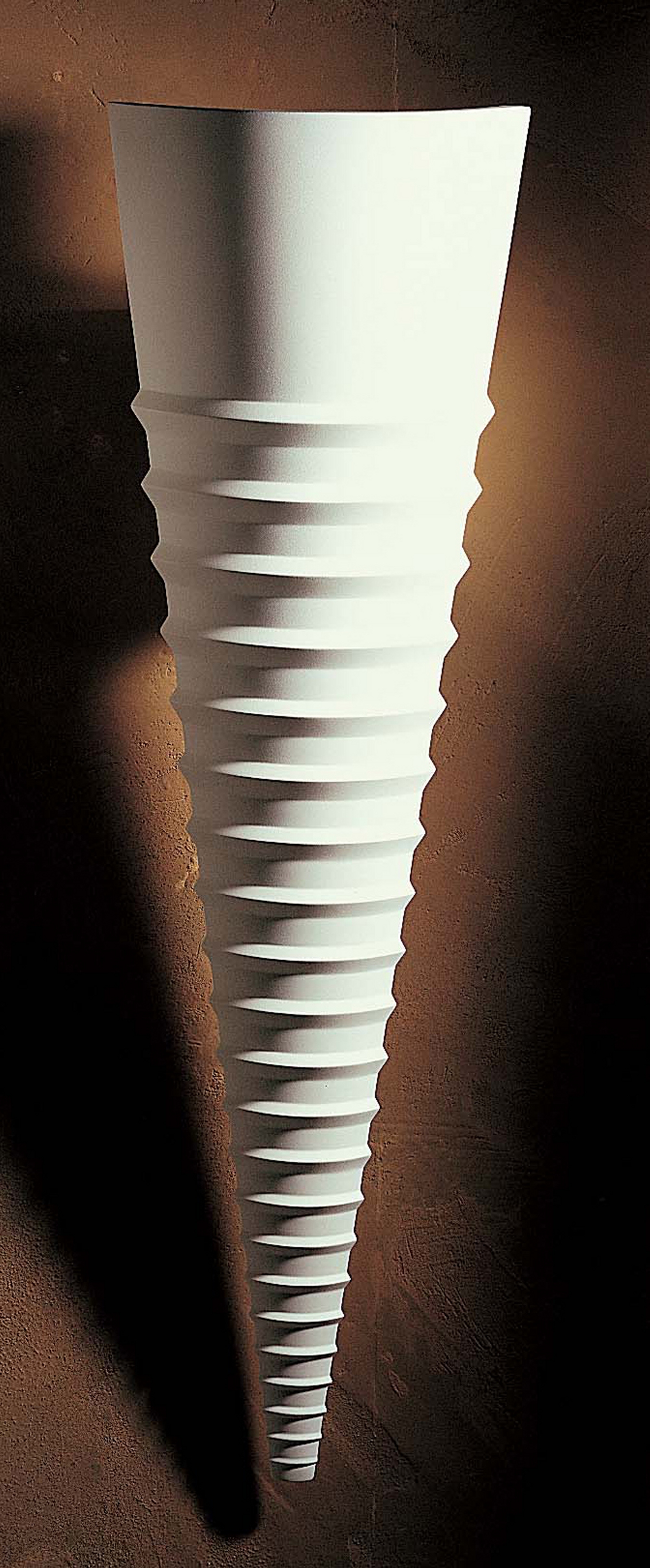 Smooth Ribbed Cone Plaster Light