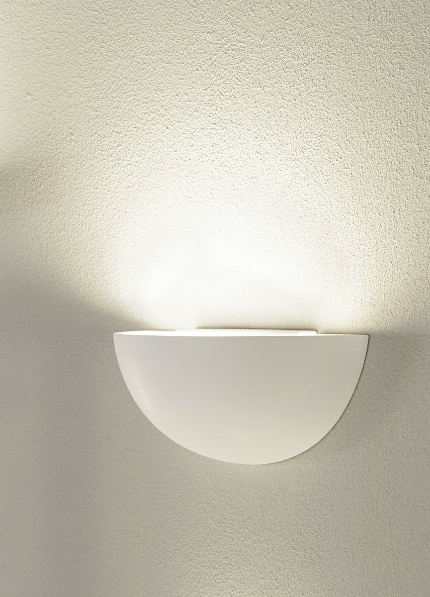 Plaster Half Moon Up Wall Light