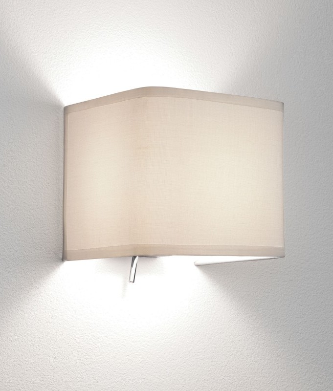Elegant Chrome Wall Light with Fabric Shade