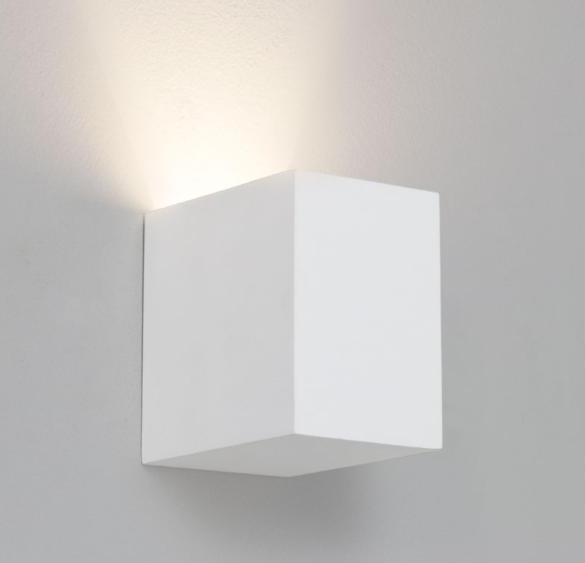 Square White Plaster Interior Wall Light