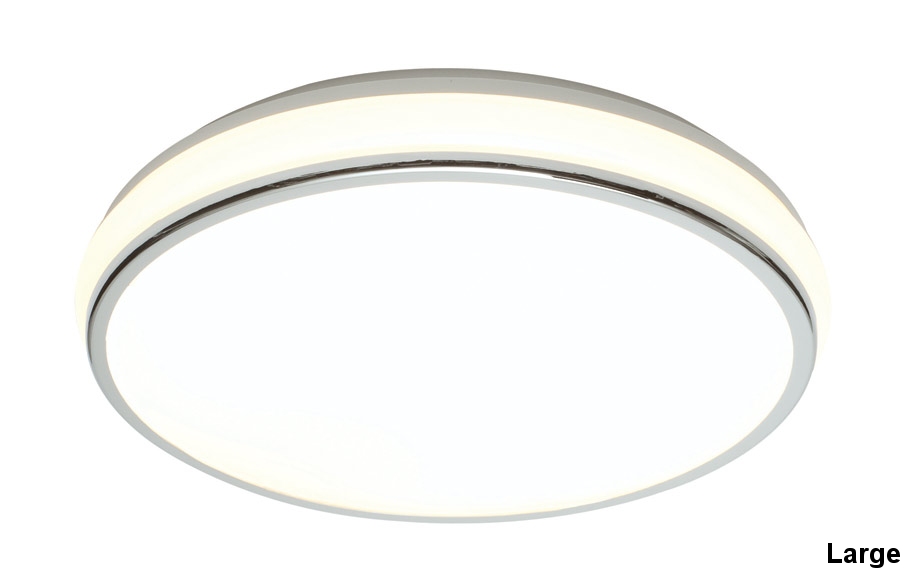 Flush Bathroom Ceiling Light - Chrome