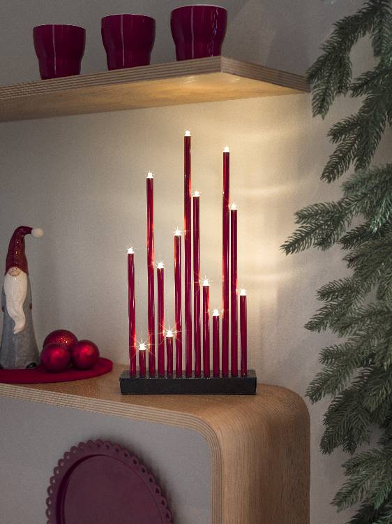 Modern LED Candlestick Red
