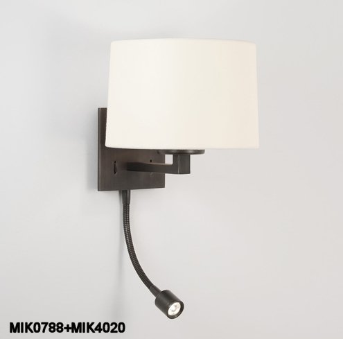 Small Bedside Wall Light with LED - Bronze