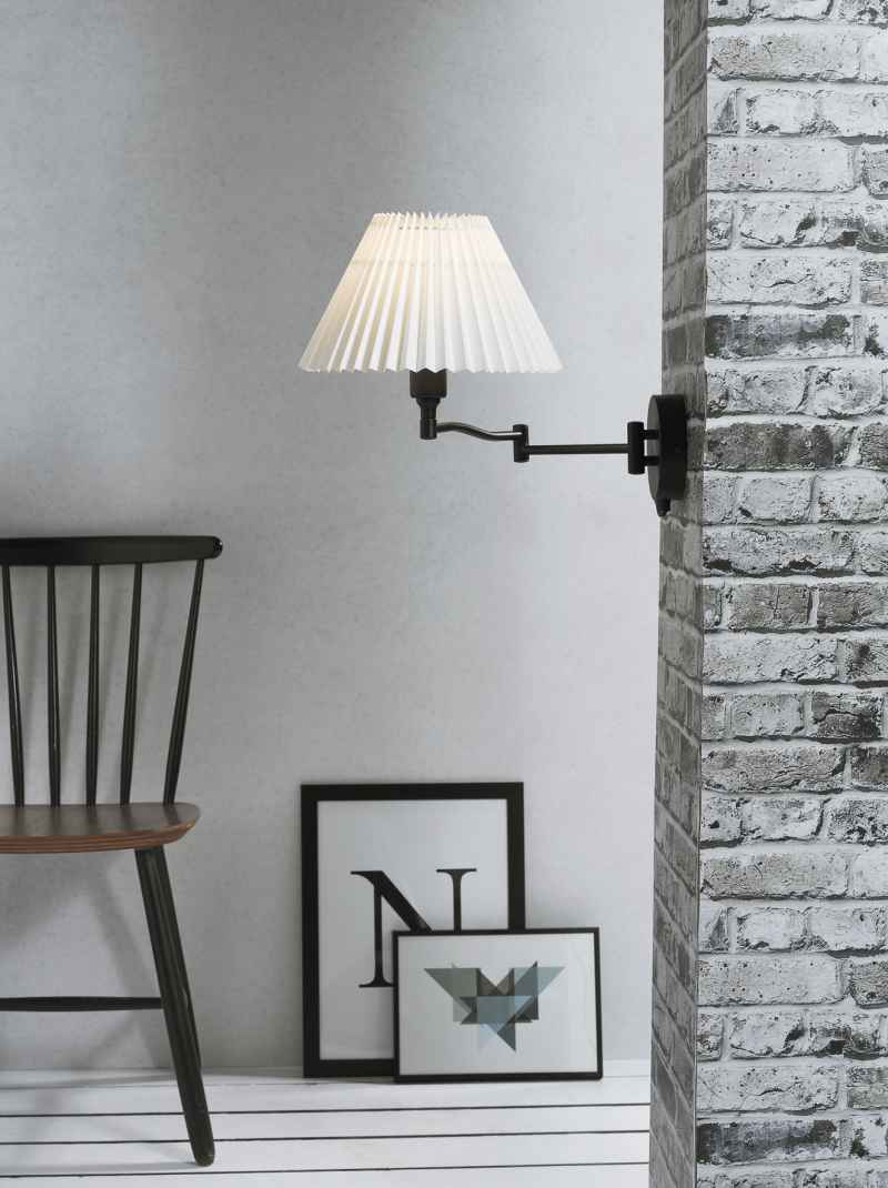 Pleated Shade Swing Arm Wall Light