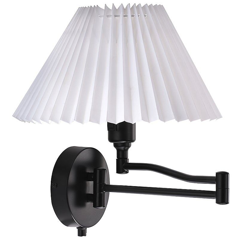Pleated Shade Swing Arm Wall Light
