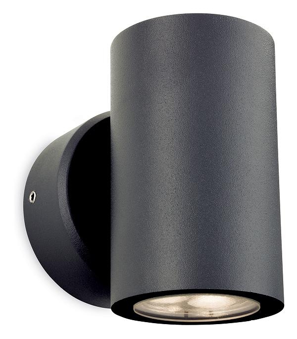 LED Graphite Round Exterior Wall Light