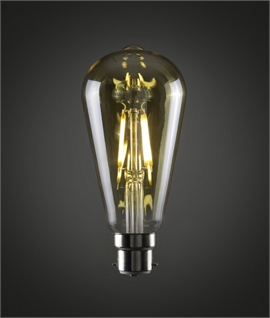 B22d 4w ST64 Amber Lamp - Squirrel Cage LED Filament - 440 Lumens