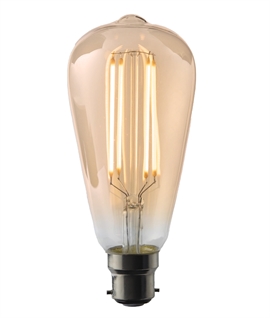 B22d 4w ST64 Amber Lamp - Squirrel Cage LED Filament - 440 Lumens