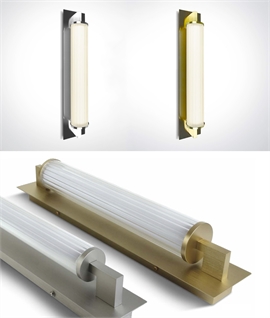 LED Wall Light in Art Deco Style - Available in Brushed Brass or Chrome, 58cm Length