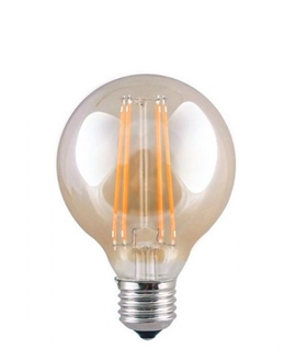 E27 95mm 2w LED Globe Lamp - Amber Glass