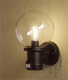 Black Exterior Globe Wall Light with Sensor Black Exterior Globe Wall Light with Sensor