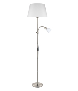 Classic Shaded Floor Lamp with Adjustable Built-In Reading Light
