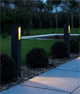 Exterior LED Anthracite Bollard with Copper Reflector
