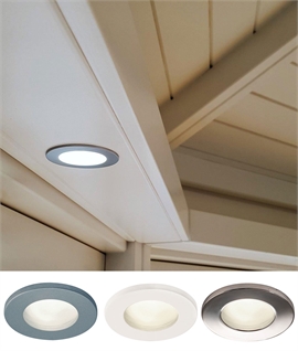 Round Exterior Downlight - Mains IP65 with Frosted Glass 