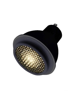 Black Mains 6w GU10 Lamp with Low Glare Honeycomb Filter