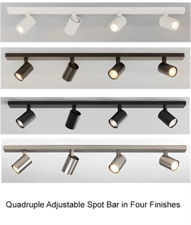 Modern Adjustable 4 Light Spot Bar - 4 Finishes