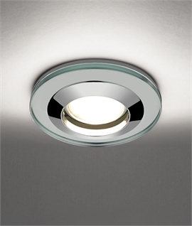 Luxury Glass Downlight for Bath and Showers - Uses GU10 LED Lamps