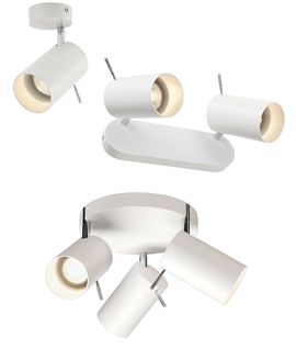White Adjustable Ceiling Spotlights - Single, Double or Triple