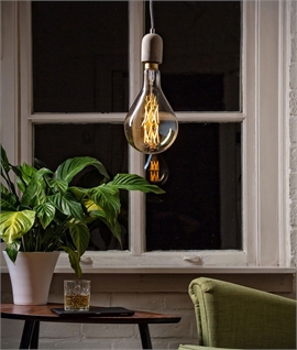 Cosmic Elegance: Smoky Glass Decorative LED Lamp with Cross-Filament Design