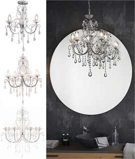 Crystal Glass Chandeliers - Designed to be Safe for Bathrooms