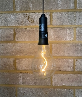 Battery-Powered Soft Filament Light Bulb - Hang Inside or Out