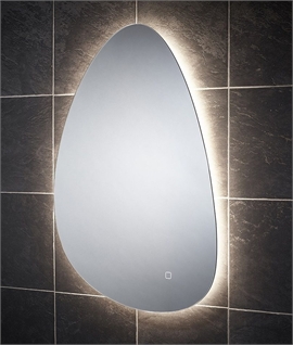 Teardrop CCT Backlit LED Bathroom Mirror - Built-in Demister