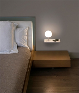 LED Glow Ball Shelf Light with Wireless Charging - Dimmable