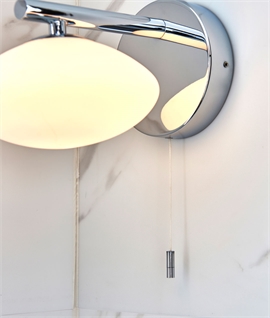 Classy Chrome and Opal Glass Wall Light - IP44