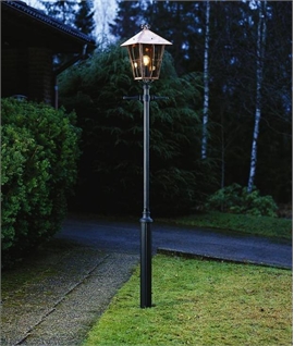 Copper and Clear Glass Lantern for Lamppost Height 2.5m