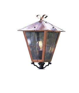 Traditional Copper Post Light with Clear Glass
