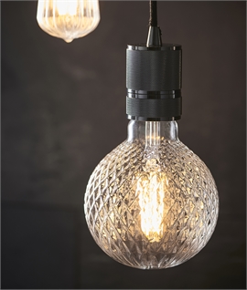 E27 125mm Globe Lamp 4W LED Filament - Facet Glass