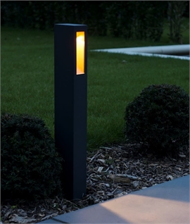 Exterior LED Anthracite Bollard with Copper Reflector