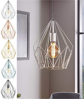 Industrial Wire Cage Light Pendant - Five Colours