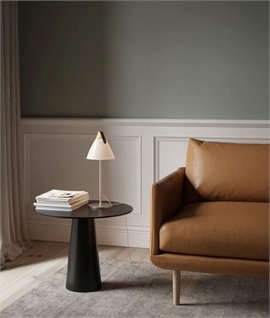 Scandi-Design Glass Table Lamp with Leather Straps