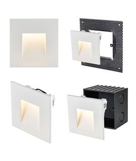 Mains Low Level LED Recessed Wall Light for Cavity or Solid Walls