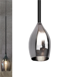 Elegant Single Teardrop Glass Pendant Light - Smoke Glass Elegant Single Teardrop Glass Pendant Light - Smoke Glass