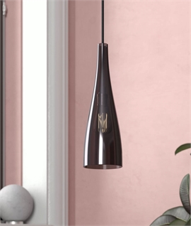 Slim Tapered Glass Pendant - White or Smoked Grey