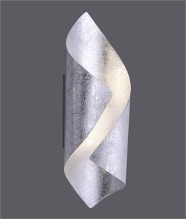 Metal Silver Finish Wrap Design LED Wall Light 
