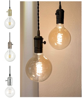 Vintage Single Lamp Bare Flex - 4 Lampholder Finishes