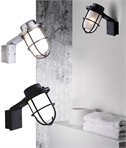 Arched Contemporary Marine Style Wall Light - Caged Opal Glass
