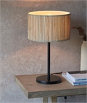 Table Lamp with Natural Seagrass Shade & Matt Black Base