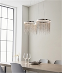 LED Linear Pendant - Waterfall Of Fine Chains