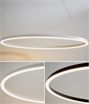 Modern Matt Black or White LED Hoop Pendant