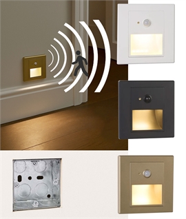 LED Low Level Recessed Guidelight with Motion Sensor for 1-Gang Back Box