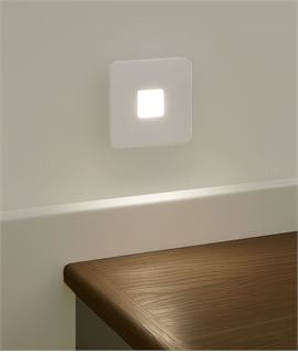 Mains Square Low Level Recessed LED Light - Matt White