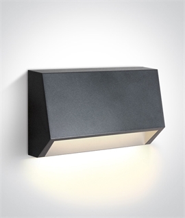 Wide Anthracite LED Exterior Wall Light - IP65 Rated