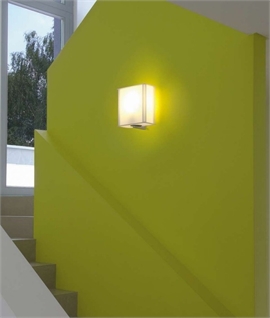 Modern White and Silver Grey Box Wall Light 